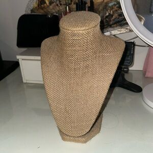Burlap jewelry display stand